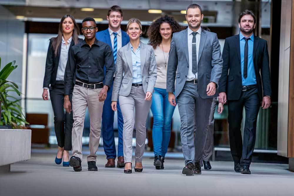 group of people walking together